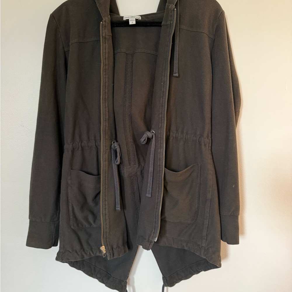 James Perse Dark Navy Blue Hooded Utility Jacket